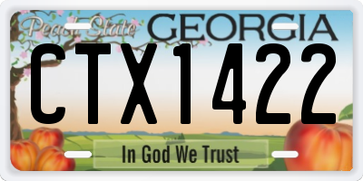 GA license plate CTX1422