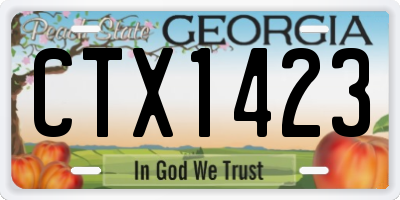 GA license plate CTX1423