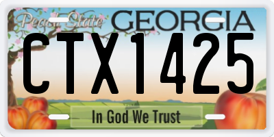 GA license plate CTX1425