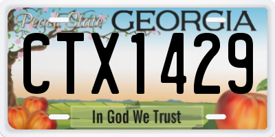 GA license plate CTX1429