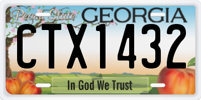 GA license plate CTX1432