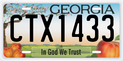 GA license plate CTX1433