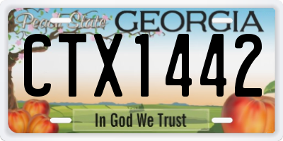 GA license plate CTX1442