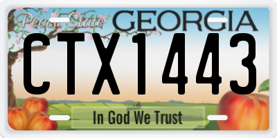GA license plate CTX1443