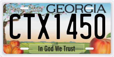 GA license plate CTX1450