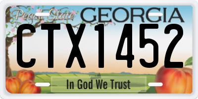GA license plate CTX1452