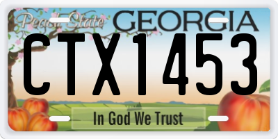 GA license plate CTX1453