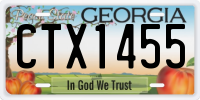 GA license plate CTX1455