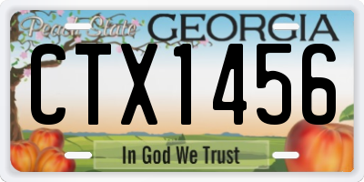 GA license plate CTX1456