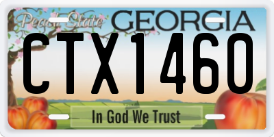 GA license plate CTX1460