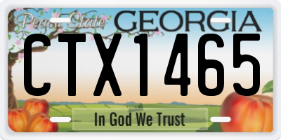 GA license plate CTX1465