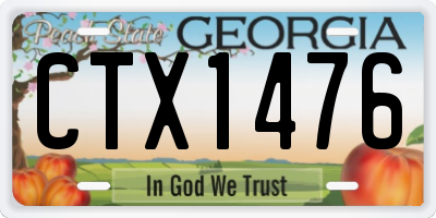 GA license plate CTX1476