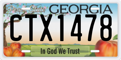 GA license plate CTX1478