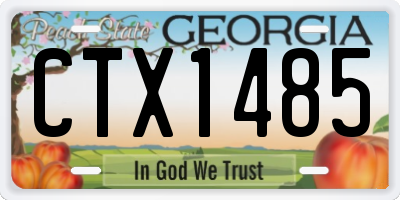GA license plate CTX1485