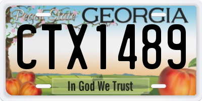 GA license plate CTX1489