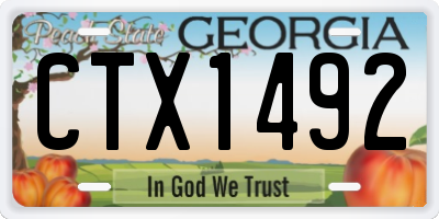 GA license plate CTX1492
