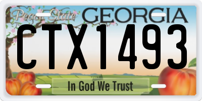 GA license plate CTX1493