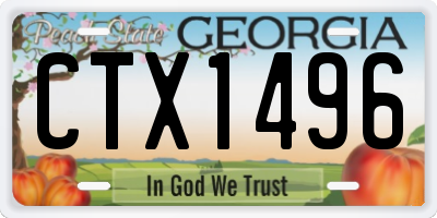 GA license plate CTX1496