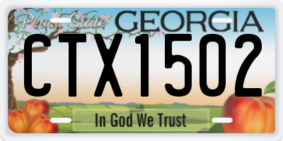 GA license plate CTX1502
