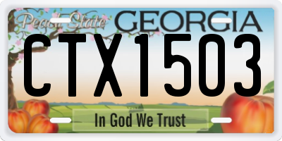 GA license plate CTX1503