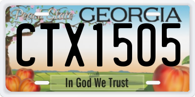 GA license plate CTX1505