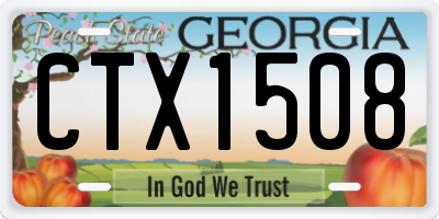 GA license plate CTX1508