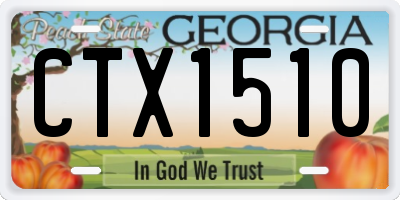 GA license plate CTX1510