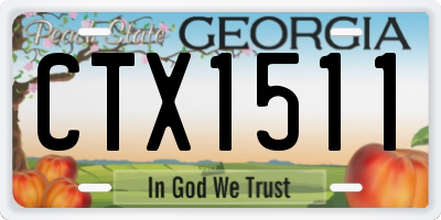 GA license plate CTX1511