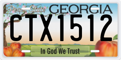 GA license plate CTX1512