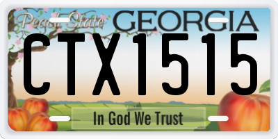 GA license plate CTX1515