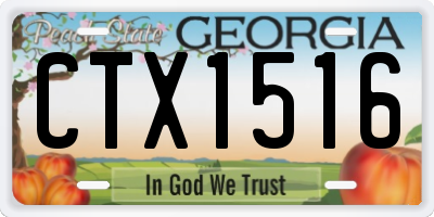GA license plate CTX1516