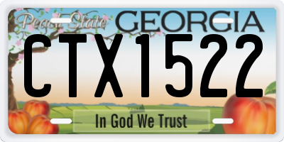 GA license plate CTX1522