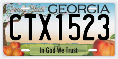 GA license plate CTX1523