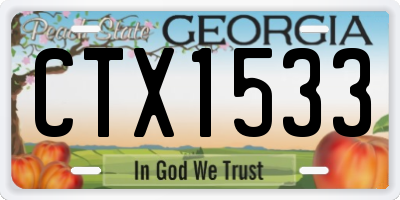 GA license plate CTX1533