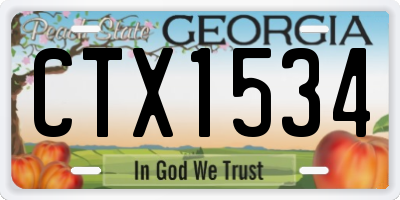 GA license plate CTX1534