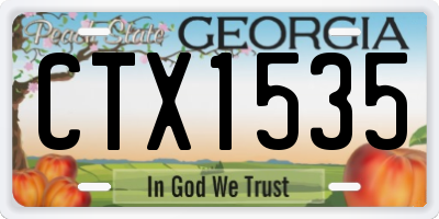 GA license plate CTX1535