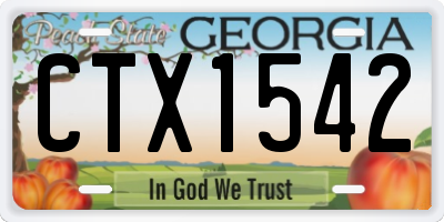 GA license plate CTX1542