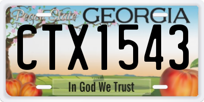 GA license plate CTX1543