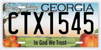GA license plate CTX1545