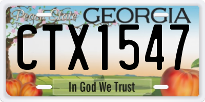 GA license plate CTX1547