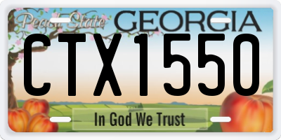GA license plate CTX1550