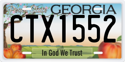 GA license plate CTX1552
