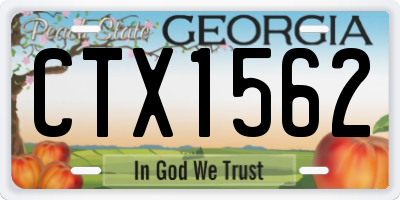 GA license plate CTX1562