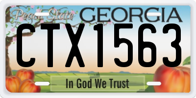 GA license plate CTX1563