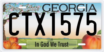 GA license plate CTX1575