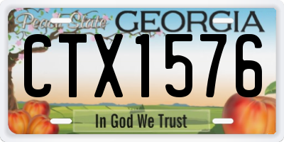 GA license plate CTX1576