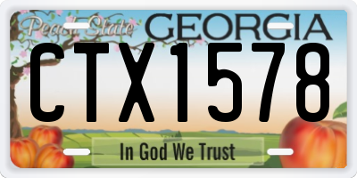 GA license plate CTX1578