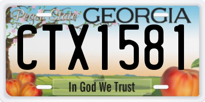 GA license plate CTX1581