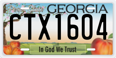 GA license plate CTX1604