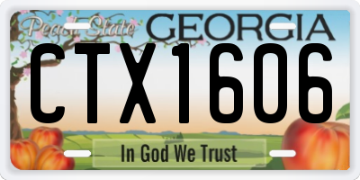 GA license plate CTX1606